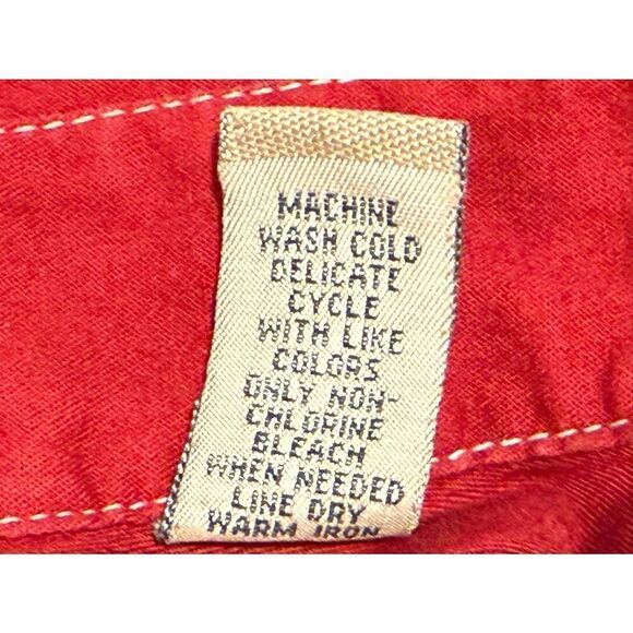 Vintage i.e. Relaxed Rust Red Button Up Top Size L Western Cowgirl - Picture 12 of 13